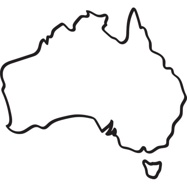 Aus map outline wash white Thumbnail
